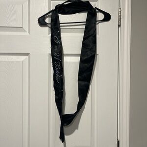 Black Sash with Colorful Embroidery